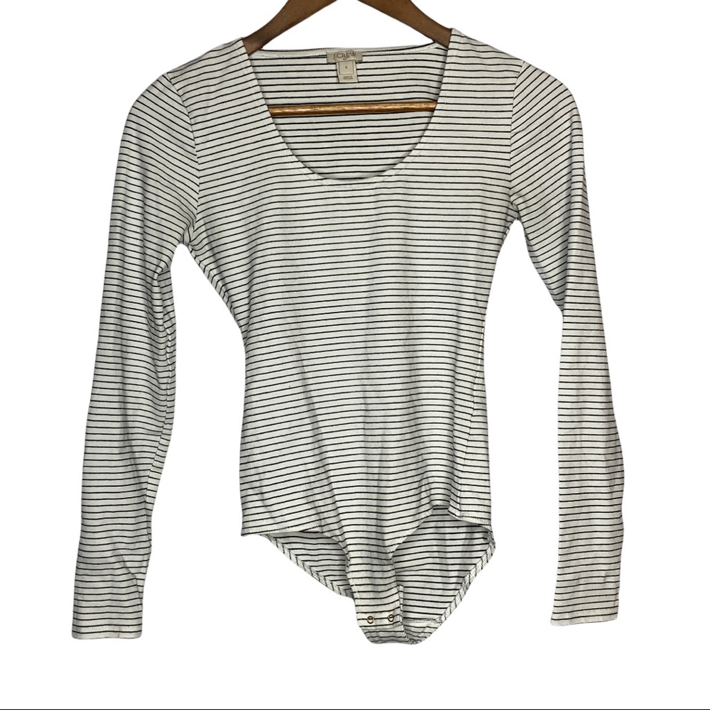 J. Crew Striped Long Sleeve Bodysuit Women's size Small S